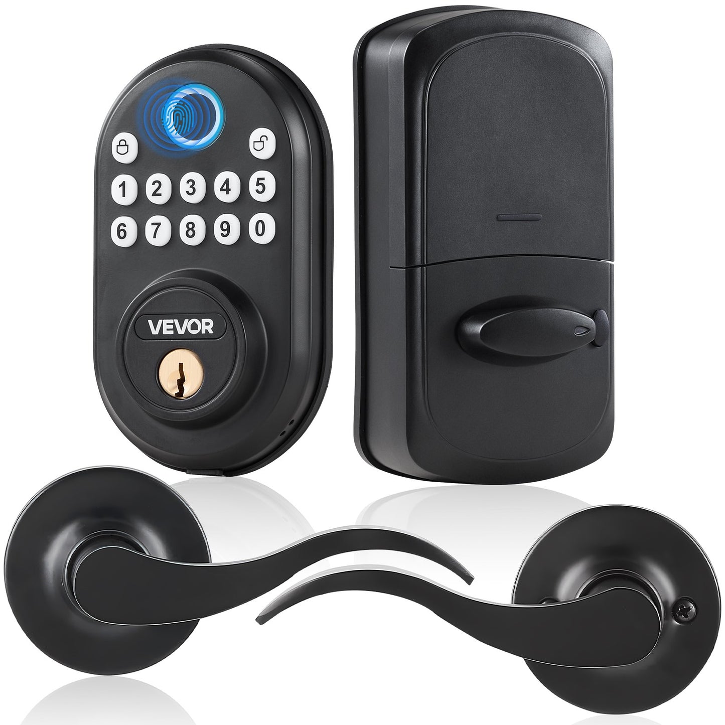 Fingerprint Door Lock With Level Handles Keyless Entry Door Lock Password