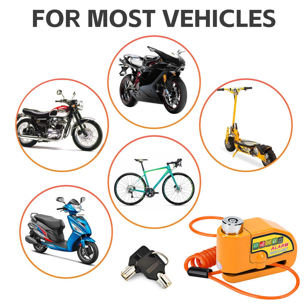 Motorcycle Alarm Disc Lock Motorbike Brake Security Disk Rotor Lock Bike Bicycle