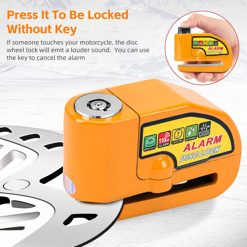 Motorcycle Alarm Disc Lock Motorbike Brake Security Disk Rotor Lock Bike Bicycle