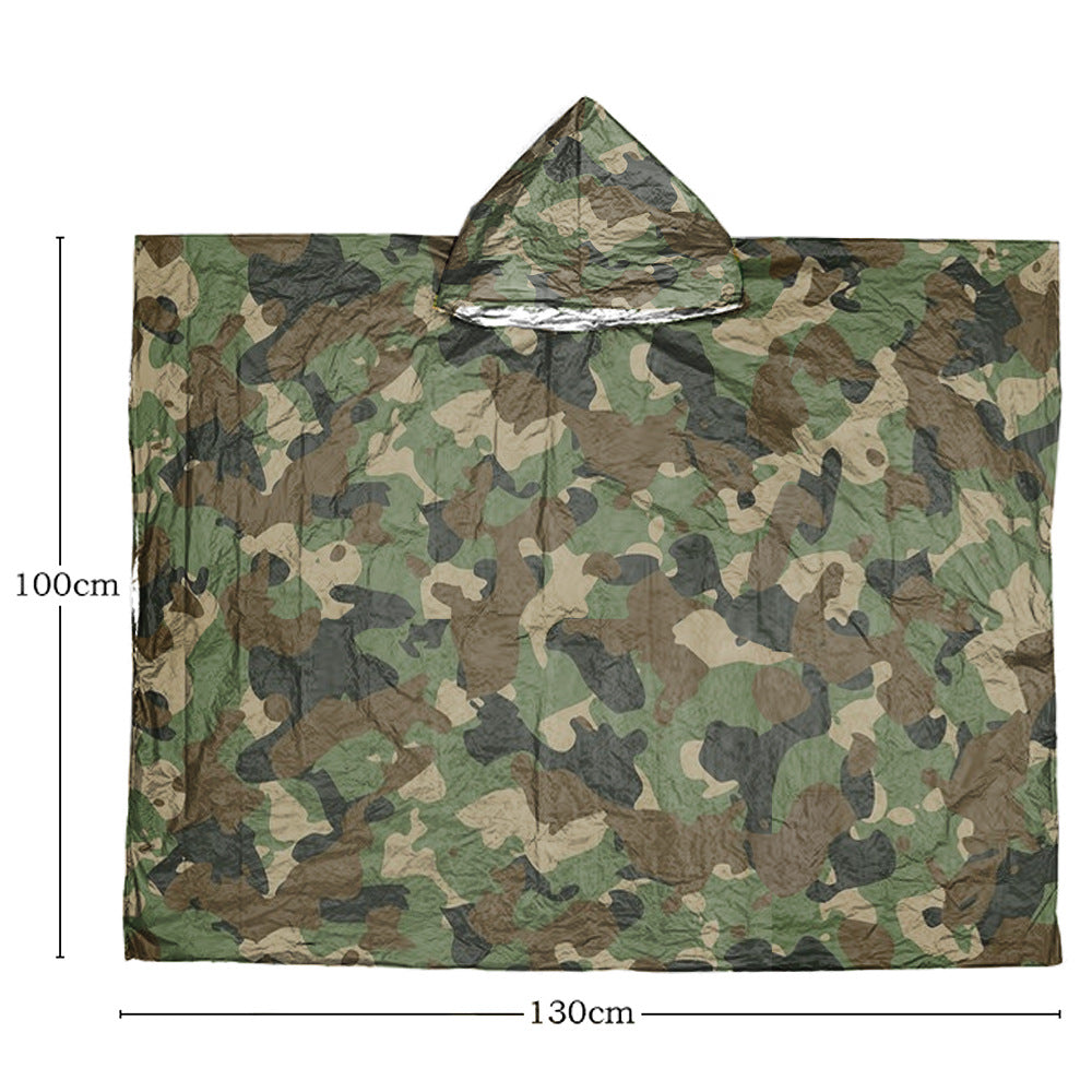 Outdoor First Aid Survival Emergency Camouflage Survival Raincoat