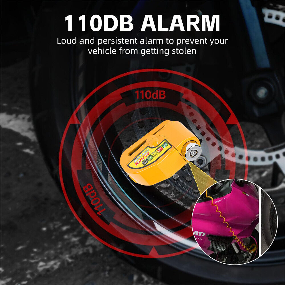 Motorcycle Alarm Disc Lock Motorbike Brake Security Disk Rotor Lock Bike Bicycle